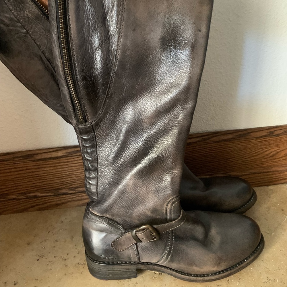 Bed Stu Cobbler series tall grey boots